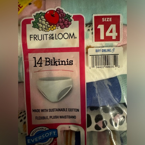FRUIT OF THE LOOM GIRLS SIZE 14 BIKINI TAG FREE UNDERWEAR - Picture 7 of 10